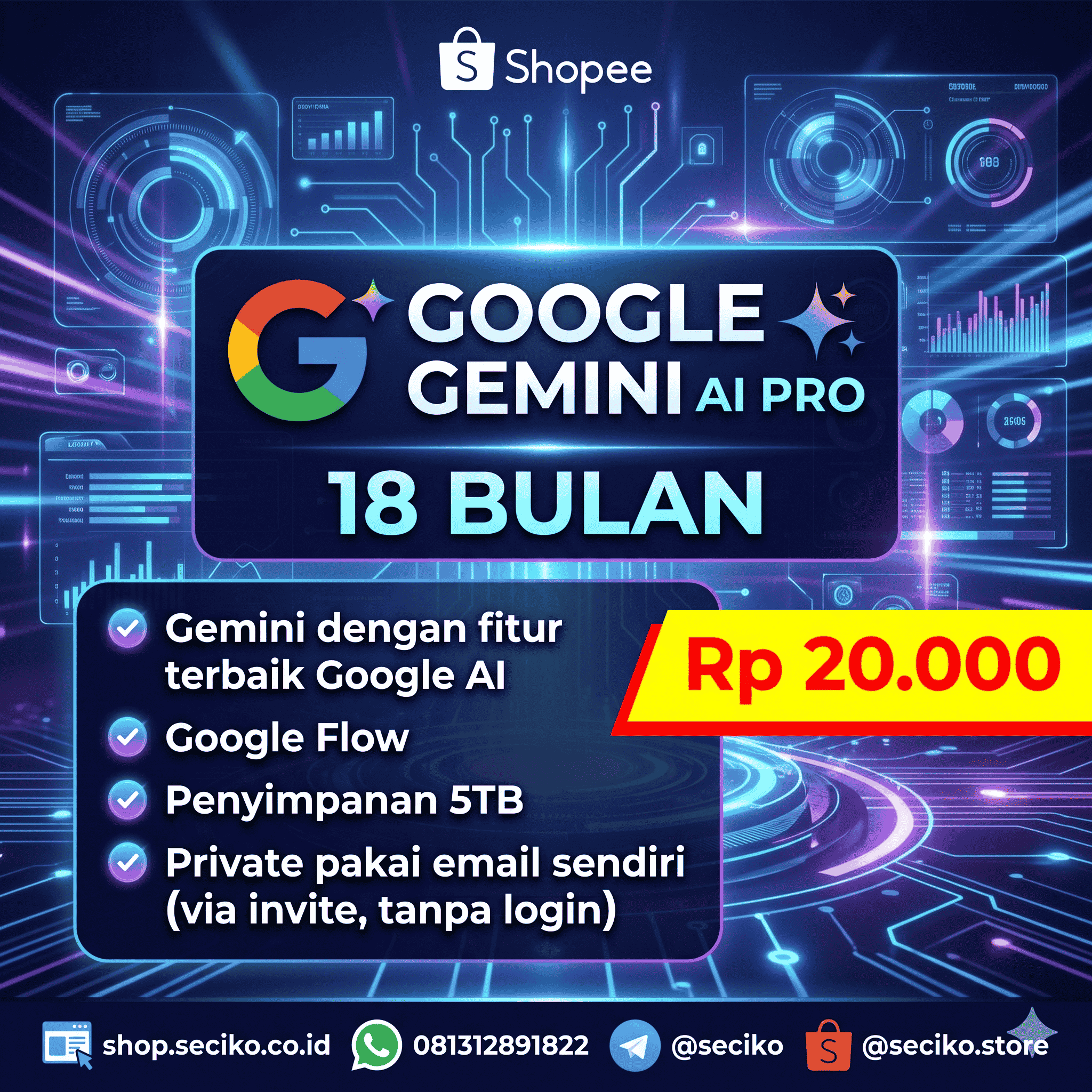 Google Gemini AI Pro Premium - 18 Bulan